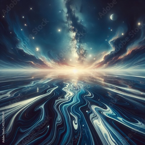 Ripple forming new marbled constellations
