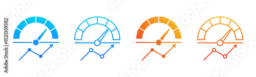 Performance Metrics icon sheet multiple style collection