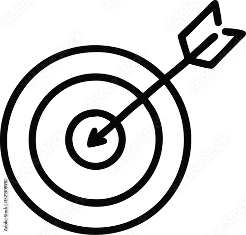 Target with arrow vector icon illustration for business success and achieving goals concept