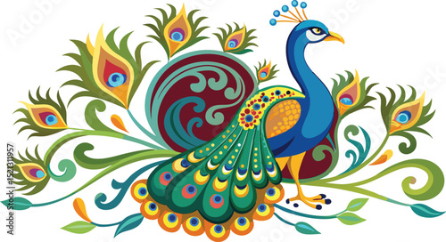 peacock feather vector illustration