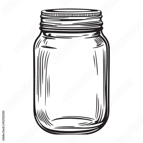 Jar silhouette, bottles and containers sketch drawing, Jar bottle cartoon drawing