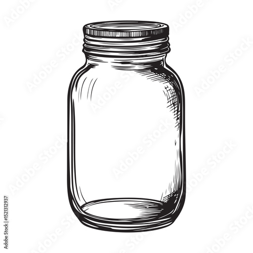 Jar silhouette, bottles and containers sketch drawing, Jar bottle cartoon drawing