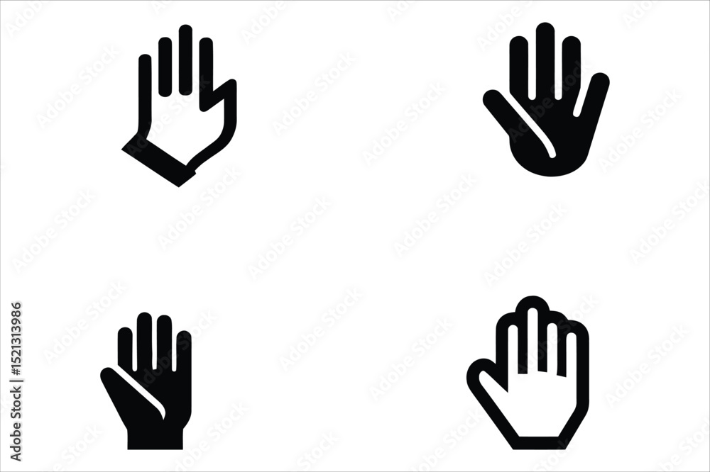 Hand Icons: Four Versatile Black and White Hand Graphic Designs for Website and App UI Vector illustration Set Hand Icons: Four Versatile Black and White Hand Graphic Designs for Website and App UI Vector illustration Set