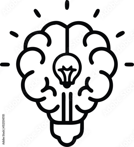Brainstorming lightbulb idea concept for creative thinking and innovation vector graphic design