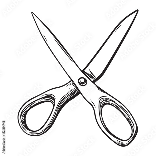 Silhouette of Scissor case minimalist flat illustration, featuring a clean design isolated