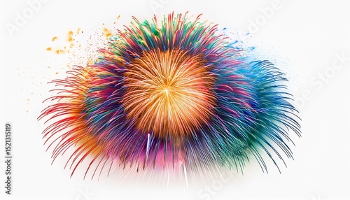 a colorful explosion of fireworks is displayed on a white background