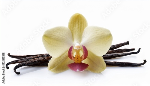 fresh aroma orchid vanilla isolated on white background