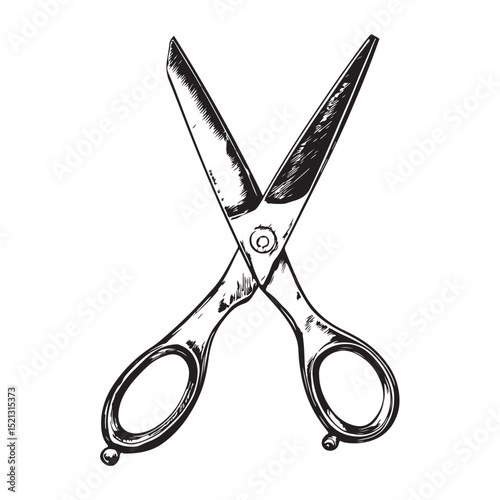 Silhouette of Scissor case minimalist flat illustration, featuring a clean design isolated
