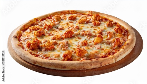 buffalo chicken pizza isolated on white background