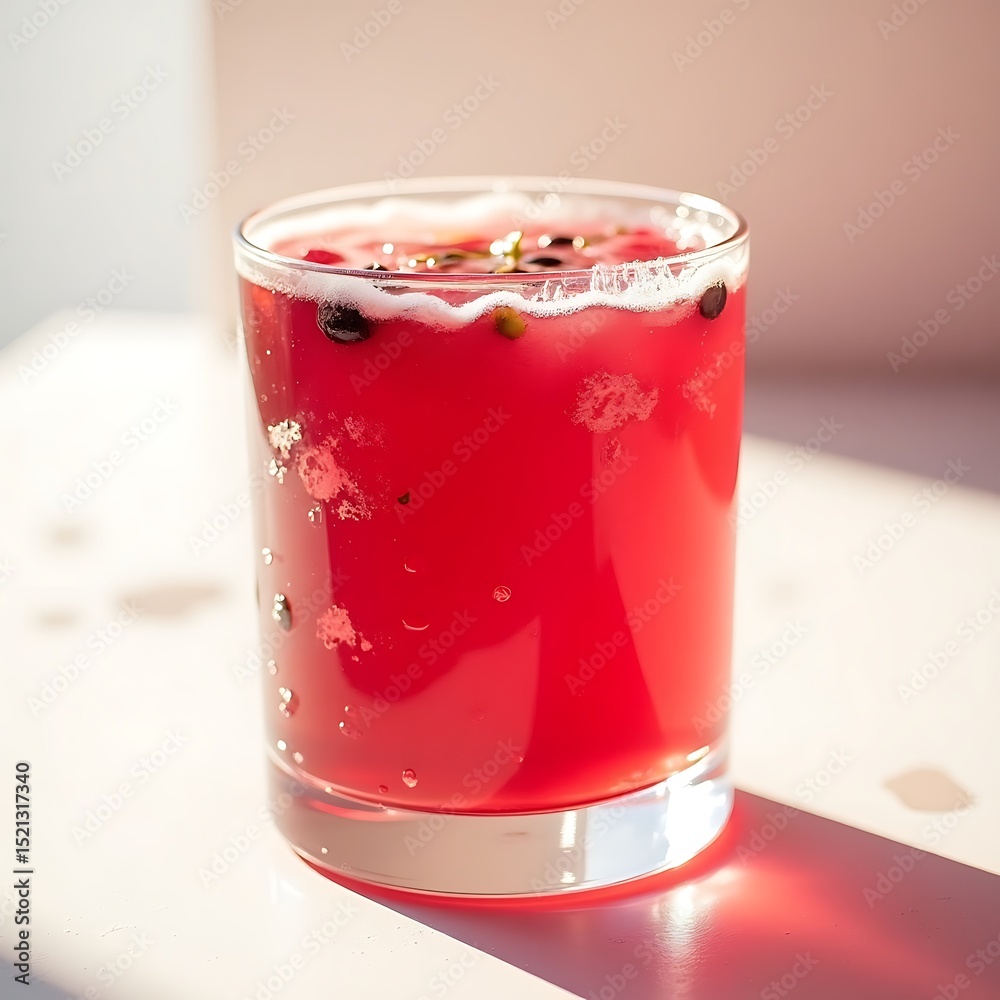 custom made wallpaper toronto digitalRefreshing Red Drink with Berries in Glass on White Surface