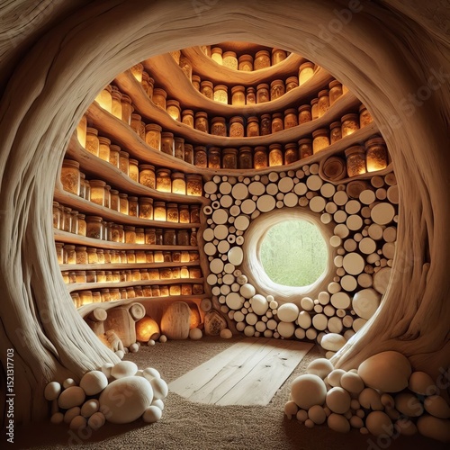 A cottage curved interior