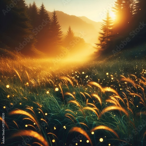 A field of tiny fireflies