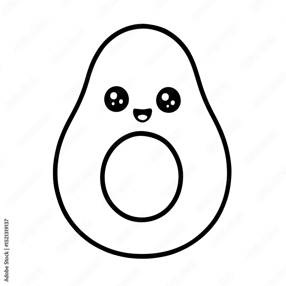 Kawaii Avocado Half Kawaii Avocado Half