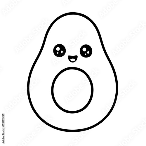Kawaii Avocado Half