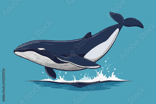 Playful Whale Leaping from Water