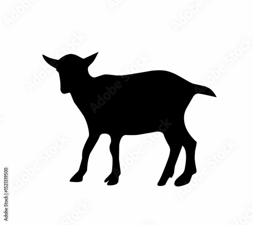 Goat silhouette shape vector isolated on white background