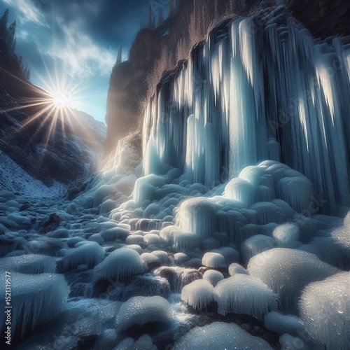 A frozen of diamond glass