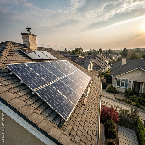 Wallpaper Mural Energy-Efficient Smart Home with Solar Panel System Torontodigital.ca