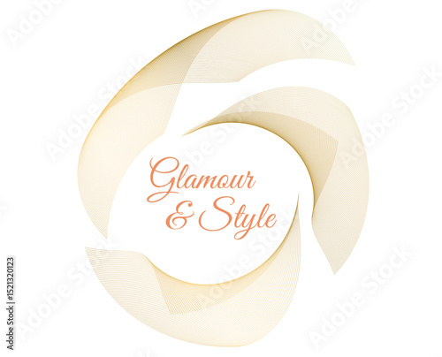 Design element wave lines, spiral, background for Elegant golden abstract swirl background for luxury branding, fine jewelry packaging, boutique logo design, and glamorous visual identity themes