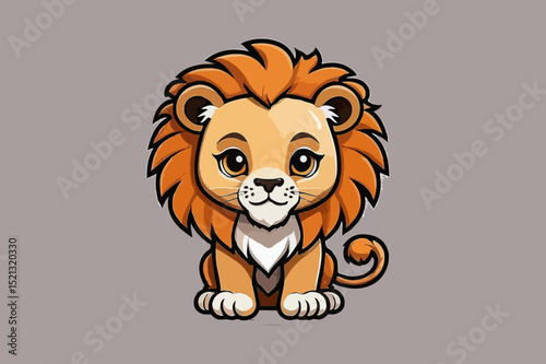 Cute Baby Lion Sitting