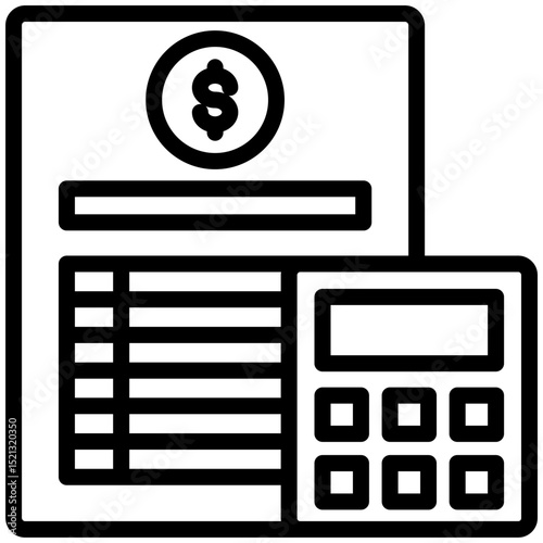 Budgeting  icon for bankruptcy , website, application, printing, document, poster design, etc