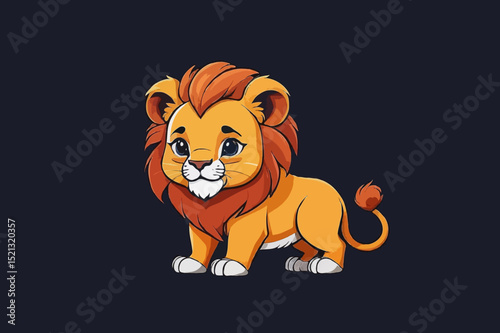 Adorable Baby Lion Cub Illustration