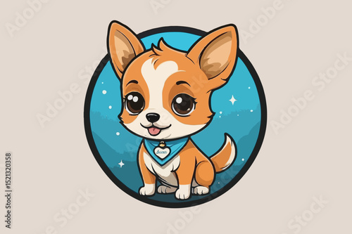 Cute Shiba Puppy in Circle