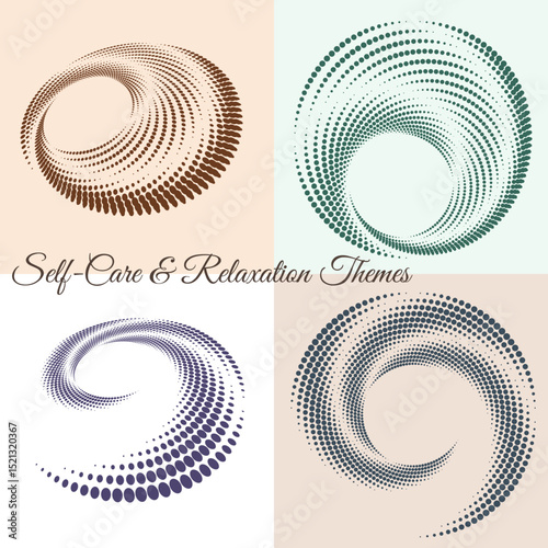Abstract Self-Care and Relaxation Concept — Gentle Flowing Lines and Soothing Minimalist Shapes for Spa Branding, Beauty Products, Meditation Apps, Wellness Blogs, and Mindful Lifestyle Visual Design