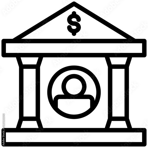 Bank account  icon for bankruptcy , website, application, printing, document, poster design, etc
