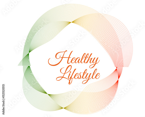 Design element wave lines, spiral, background. Colorful abstract wave circle for healthy lifestyle visuals, wellness branding, spa promotions, diet programs, natural living, and clean living concepts