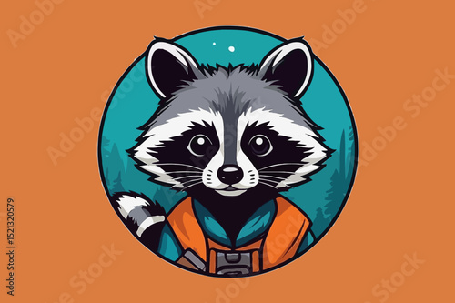 Adventurous Raccoon Character Illustration
