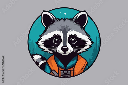 Adventurous Raccoon Character Illustration