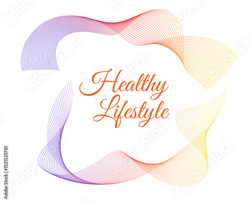 Design element wave lines, spiral, background. Colorful abstract wave circle for healthy lifestyle visuals, wellness branding, spa promotions, diet programs, natural living, and clean living concepts