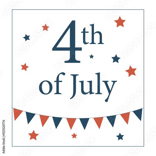 Poster flyer for American Independence Day 4th of July