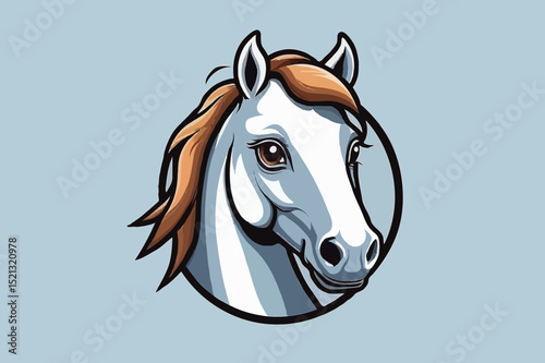 Elegant White Horse Head Mascot