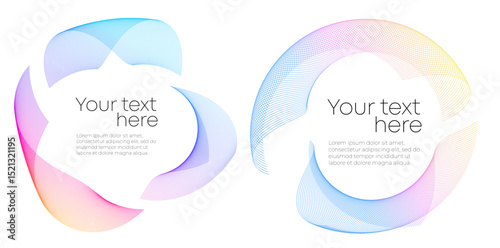 Design geometric wave lines elements, spiral, frame, circle Colorful Flowing Lines Background for Spa Services, Wellness Promotions, Yoga Retreat Flyers, and Relaxation Product business