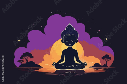 serene buddha silhouette art - meditation and spirituality