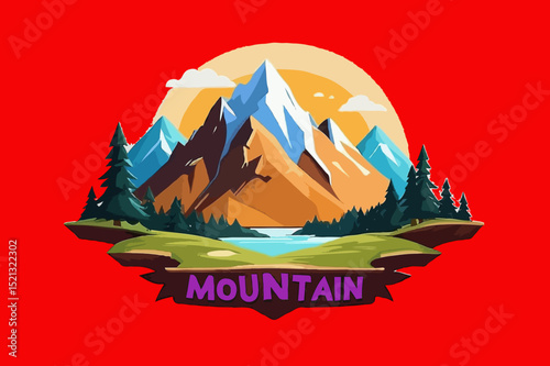 mountain emblem design - outdoor adventure illustration