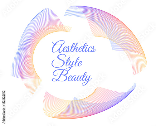 Design element Wave Lines background for Jewelry, Fashion, Wedding, Beauty, Home Decor business. For Web-design, Banner, Presentation, package. Icon, Logo made of Circular, Spiral, Geometric Lines