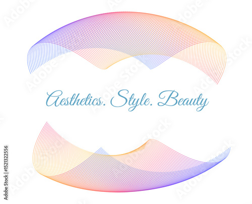 Design element Wave Lines background for Jewelry, Fashion, Wedding, Beauty, Home Decor business. For Web-design, Banner, Presentation, package. Icon, Logo made of Circular, Spiral, Geometric Lines