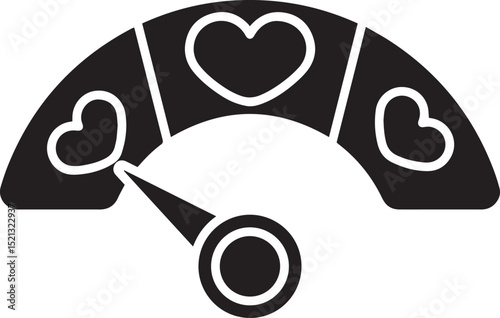 Love meter gauge level indicator.