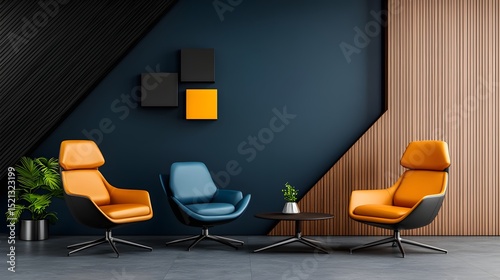 Sleek and modern executive office space with streamlined furniture