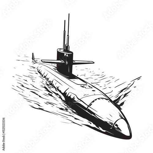 Submarine Vector Spectacle - Embarking on an Underwater Odyssey with Submarine Illustration