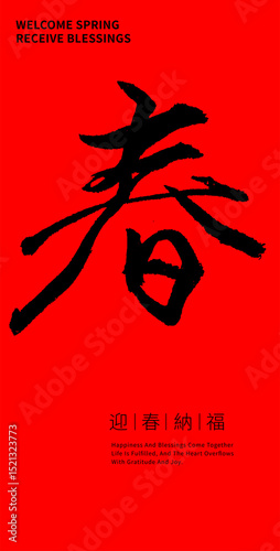 Spring Festival Greetings featuring Chinese New Year elements in vector Collection art