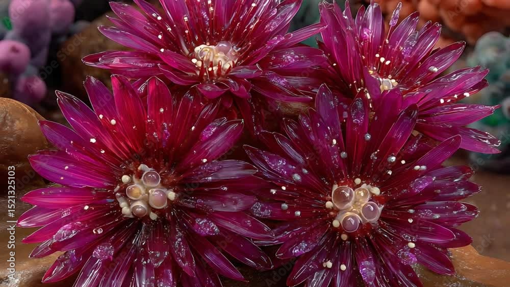 Stunning Close-Up of Crimson Flowers with Pearlescent Centers