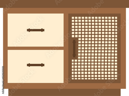 wooden dresser illustration