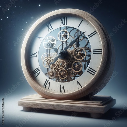 A clock silently and endlessly