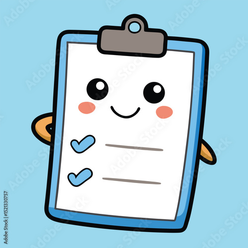 A clipboard with a sheet of paper and a checkmark, symbolizing tasks, lists, and project completion.