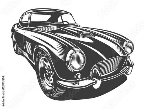 Classic Car Outline Silhouette, Vintage Cars