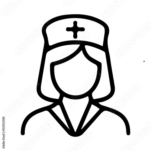 nurse icon on white background vector
Vector line icon medicine, health